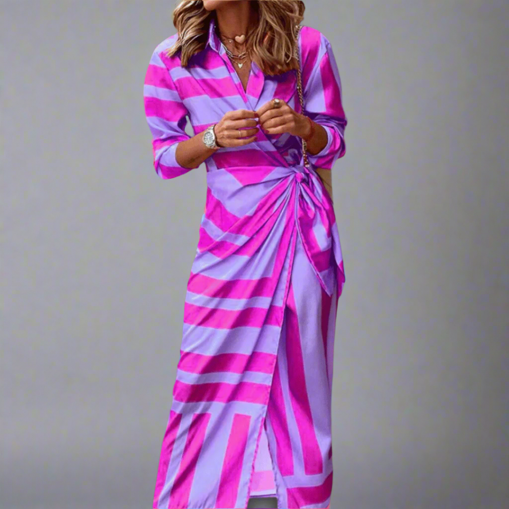 Clarissa | Striped Shirt Dress with Summer Comfort