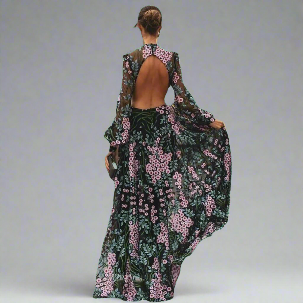 Marlies | Backless Maxi Dress Made from Premium Fabric