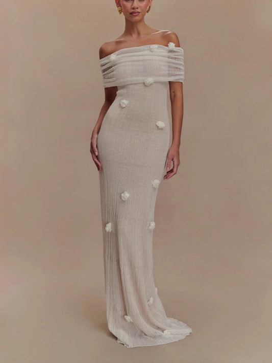 Floral off-the-shoulder maxi dress