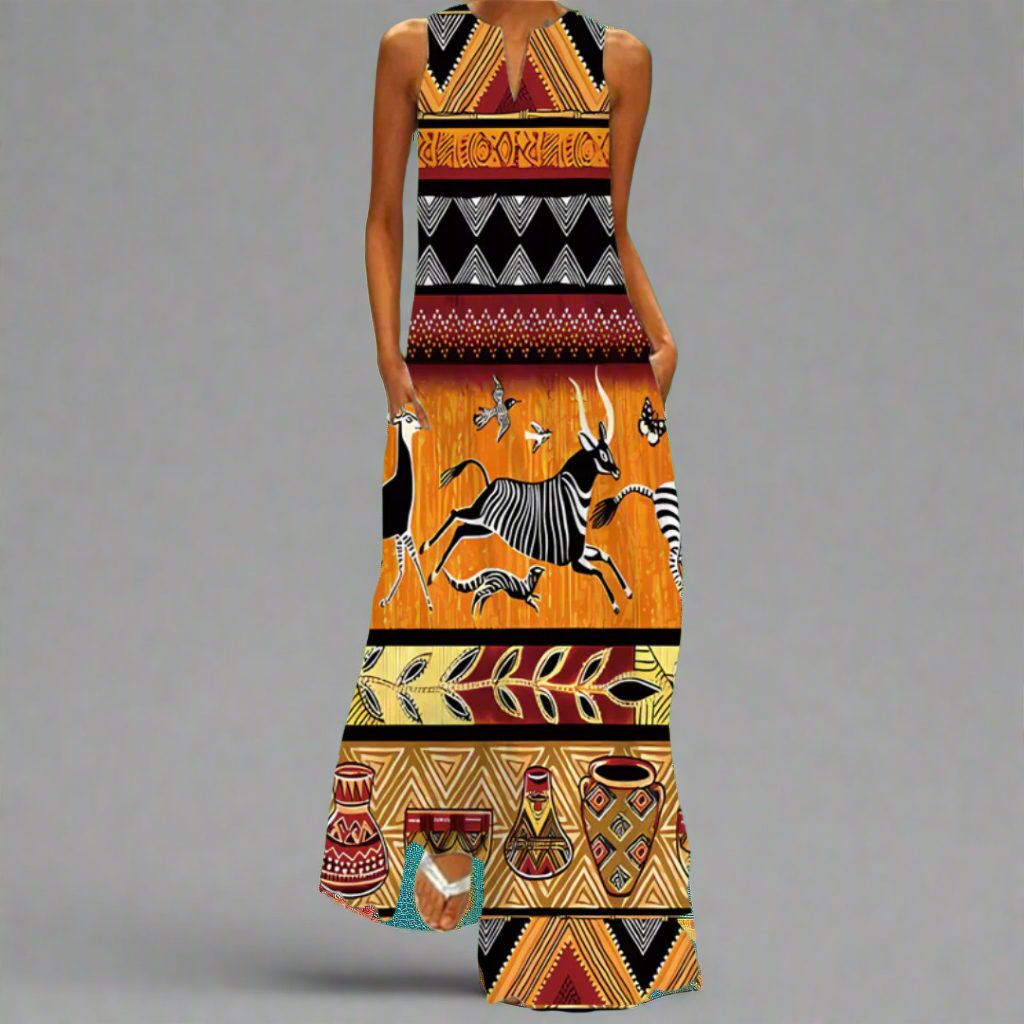 Briselotte | Elegant Vintage Maxi Dress for Summer