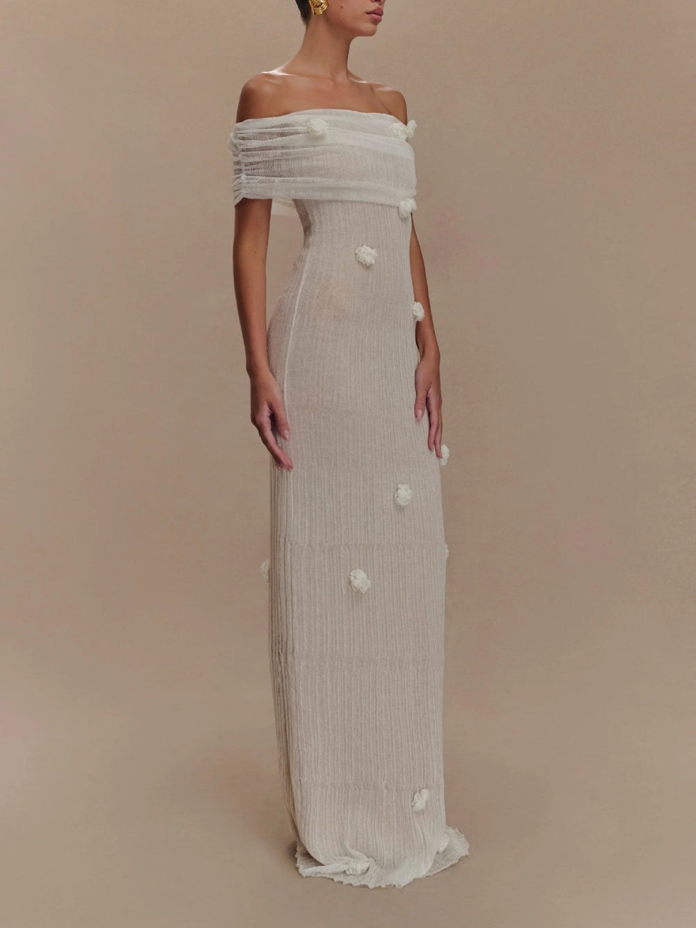 Floral off-the-shoulder maxi dress