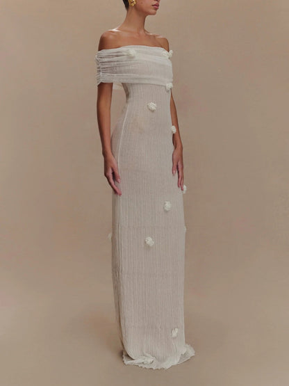 Floral off-the-shoulder maxi dress