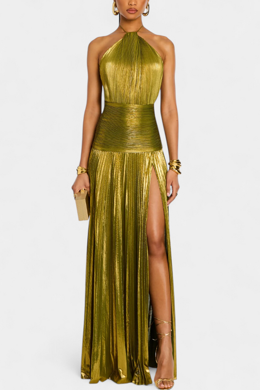 Lorette | Open-Back Metallic Dress