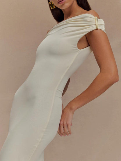 Slinky Maxi Dress With Hardware