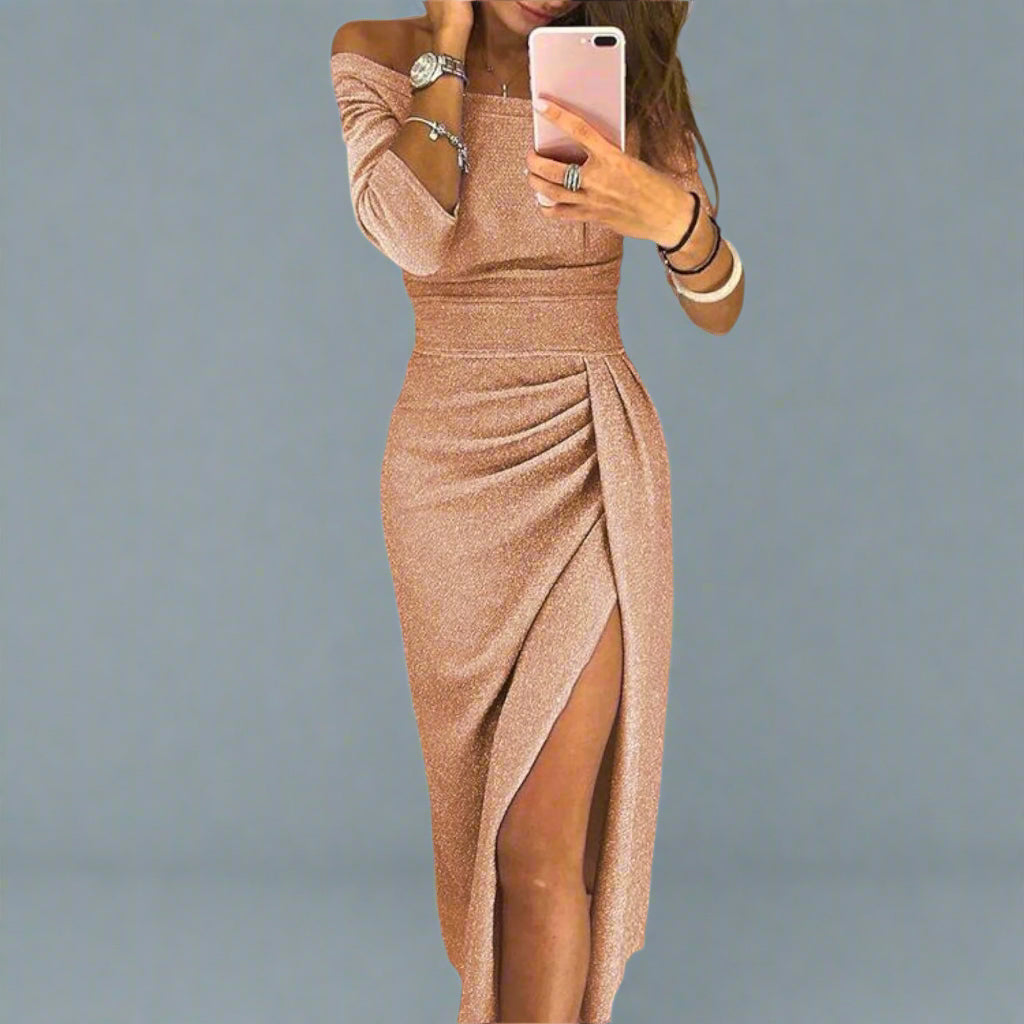 Isabella | Sparkling Dinner Dress with Elegant Hip Slit