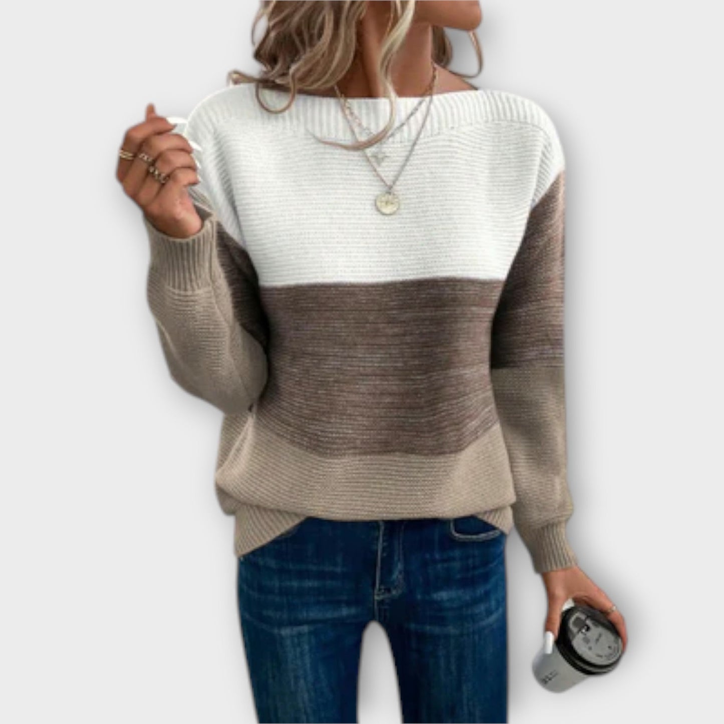 Clara | Elegant Colorblock Knit Sweater