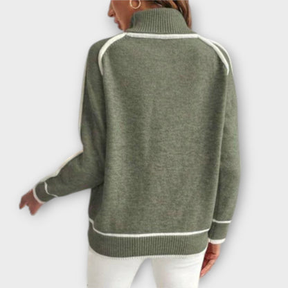 Christine | Luxurious Olive Green Knit Sweater