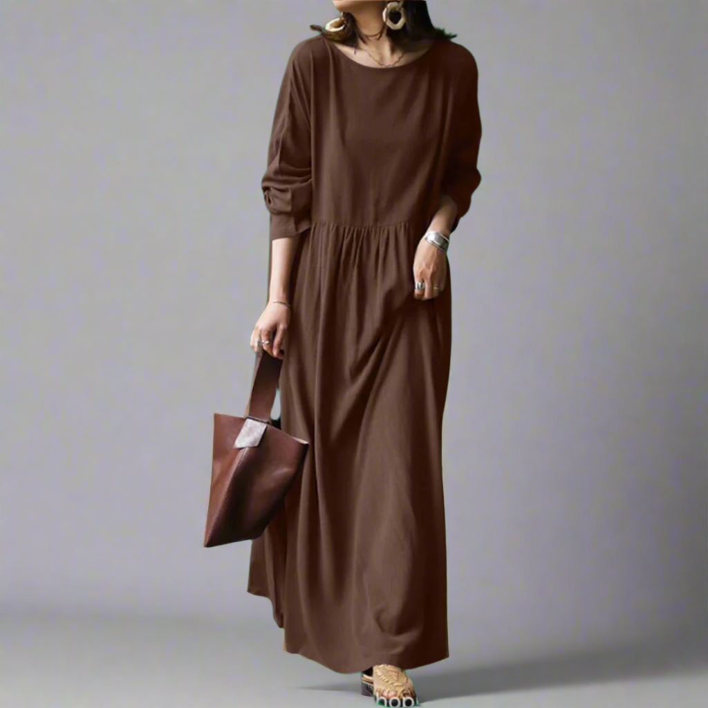 Drelhild | Elegant Vintage Maxi Dress for Autumn