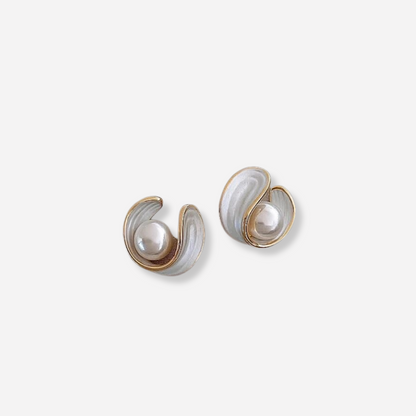 Lina | Luxury White Opal Stud Earrings