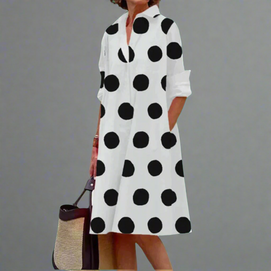 Jonna | Handmade Premium Midi Dress with Polka Dots