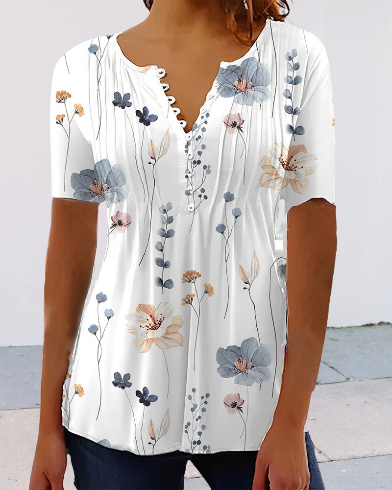 Lily | Buttoned V-Neck Blouse