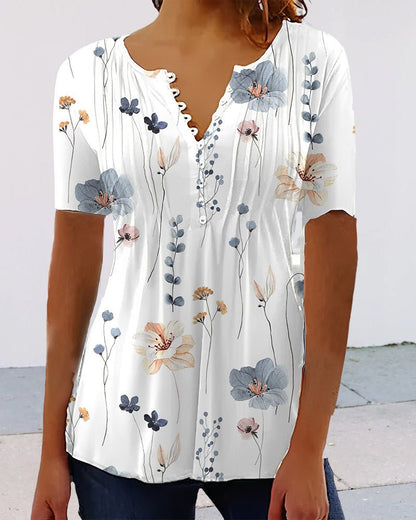 Lily | Buttoned V-Neck Blouse