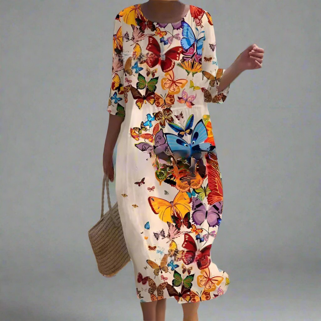 Gudula | Airy Maxi Dress with Floral Print