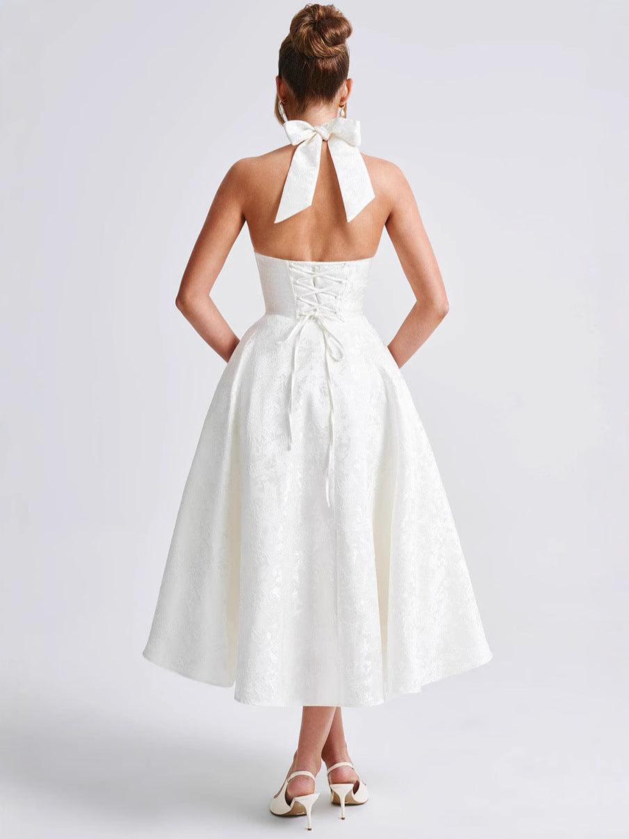 V-Neck Jacquard Mini Dress