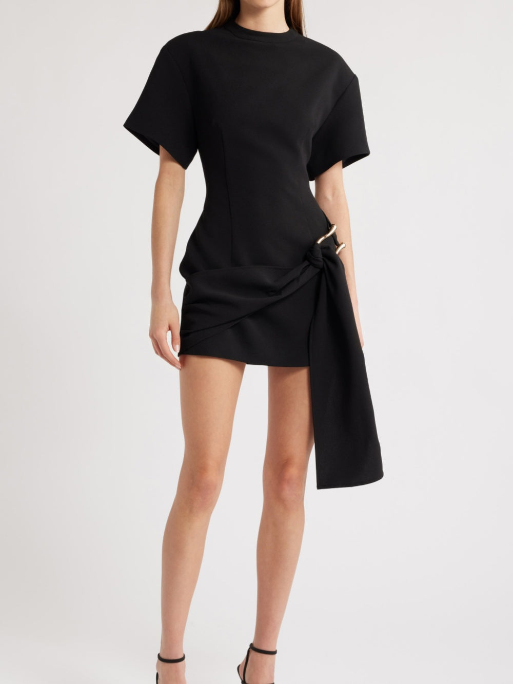 Draped Belted Mini Dress