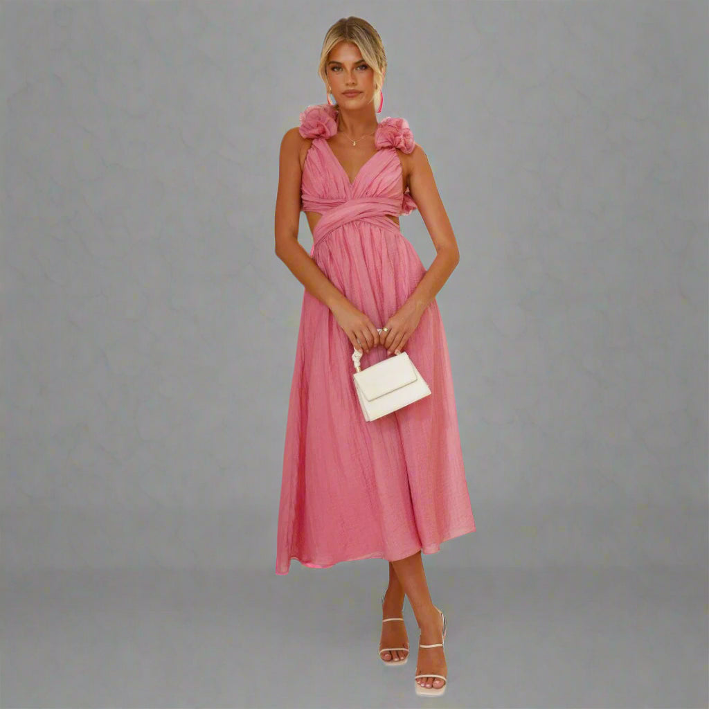 Ruth | Elegant Floral Shoulder Dress