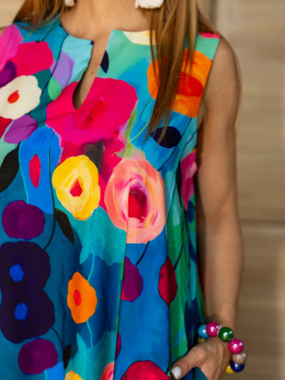 Floral painting dress
