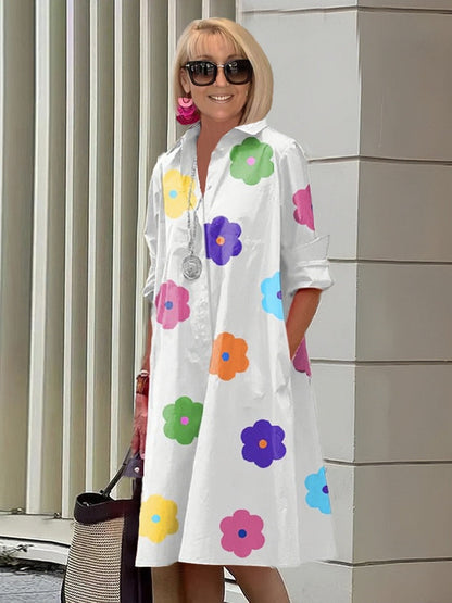Fina | Effortless Floral Shirt Dress