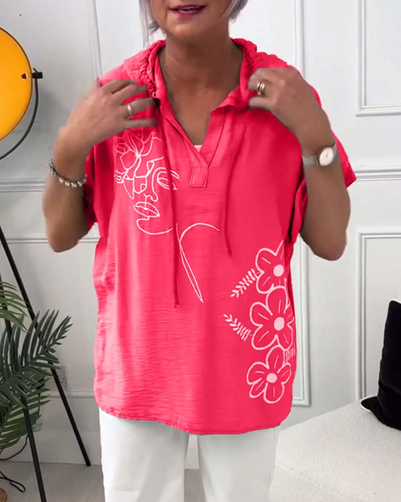 Lory | Floral Hooded Blouse