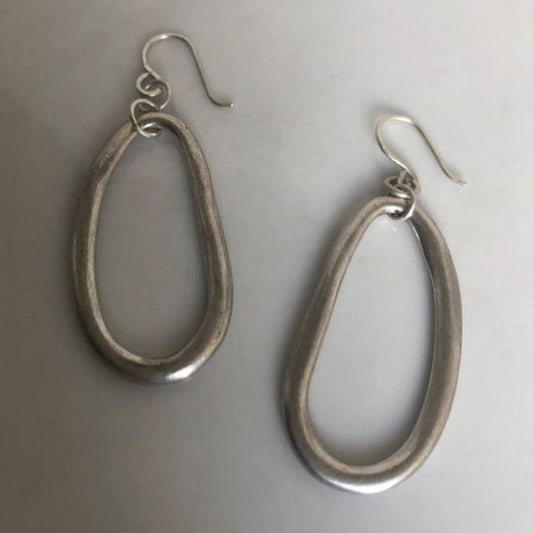 Silvered Hoop Earrings