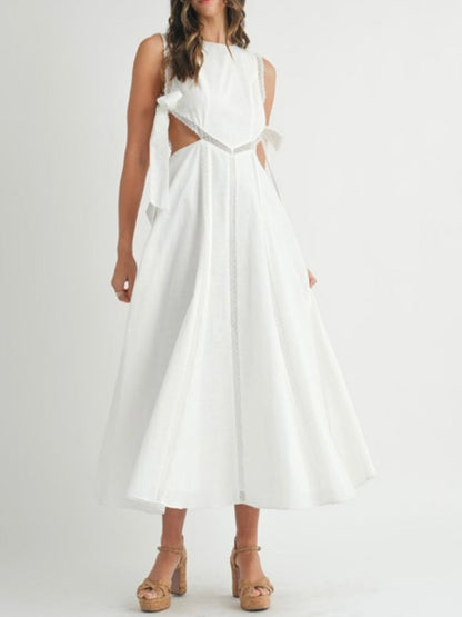 Lace-up patchwork dress