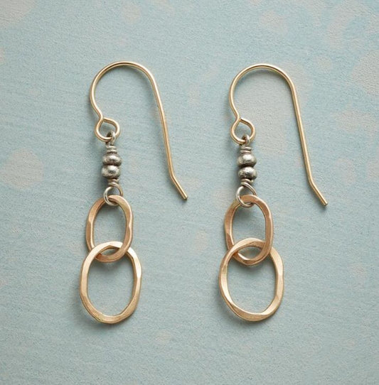 Vintage Golden Hollow Stone Earrings