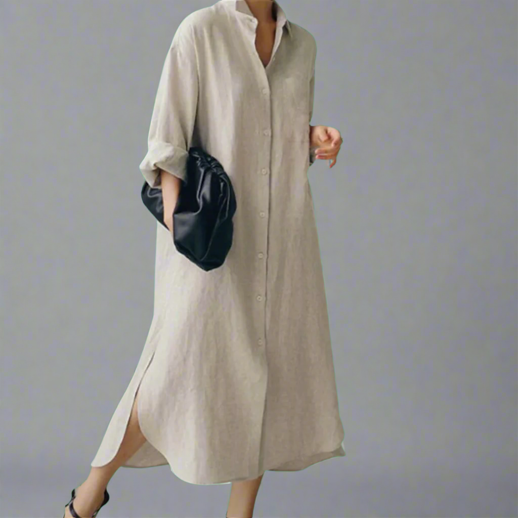 Clodina | Relaxed Vintage Shirt Dress Made from Soft Premium Fabric