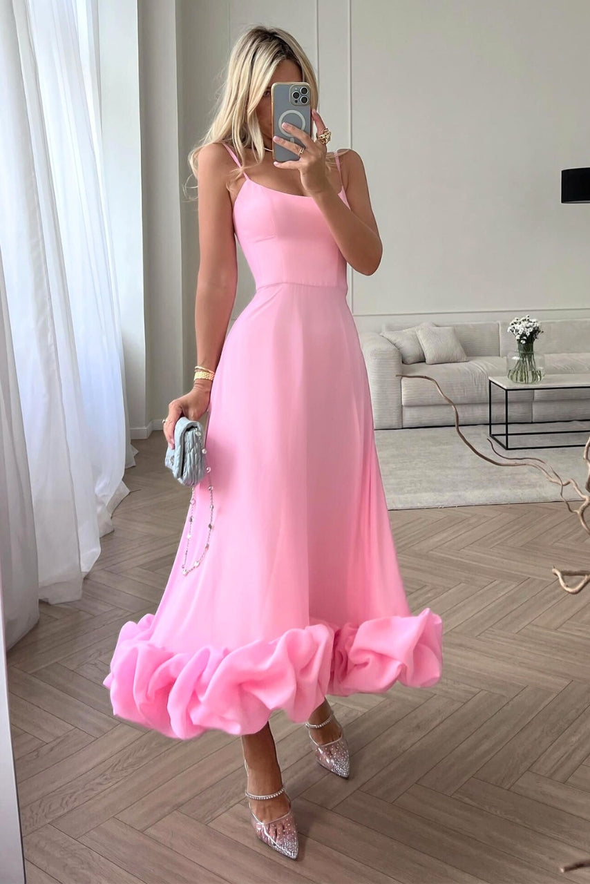 Elegant Flowy Pink Dress