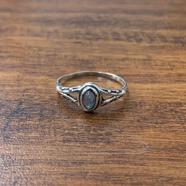 Blue Moonstone Drop Ring