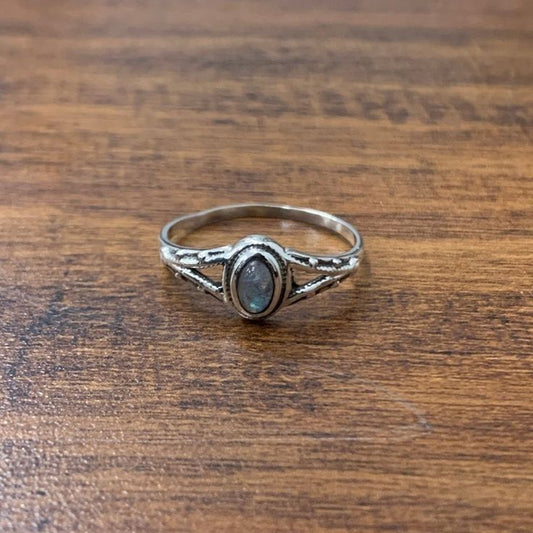 Blue Moonstone Drop Ring