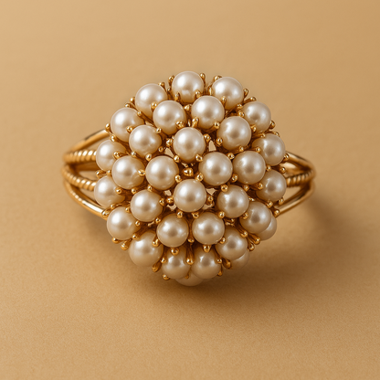 Inlaid Pearls Ring