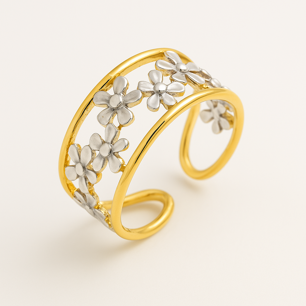 Irregular Hollow Daisy Ring