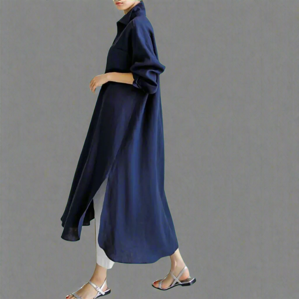 Clodina | Relaxed Vintage Shirt Dress Made from Soft Premium Fabric