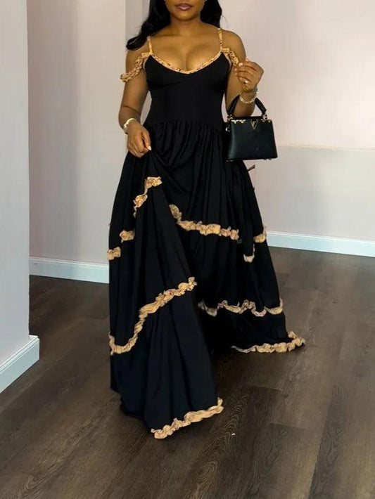 Multi-layered suspender dress