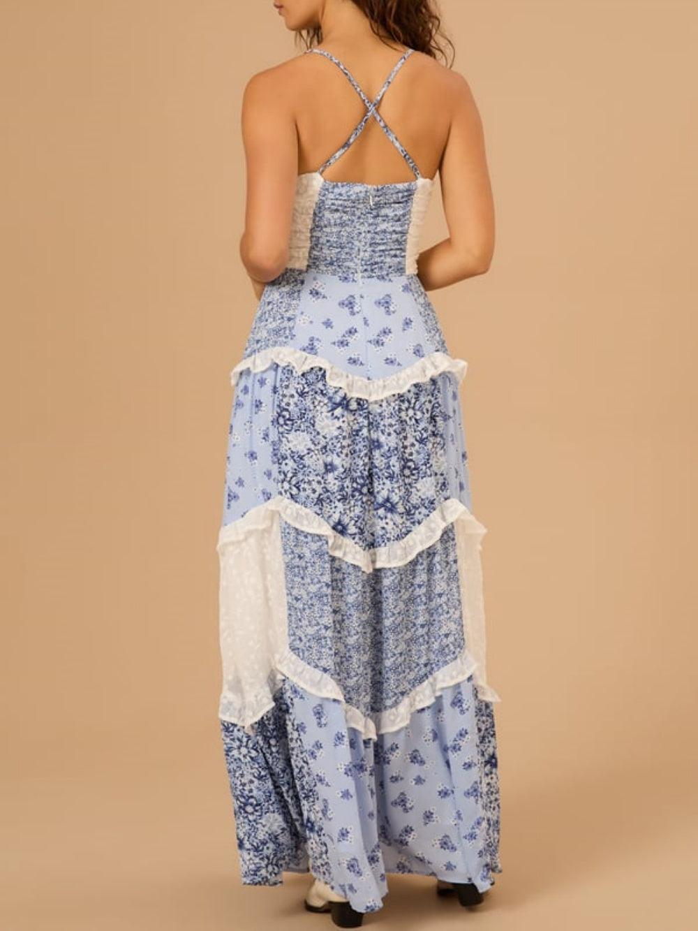 Floral patchwork maxi dress