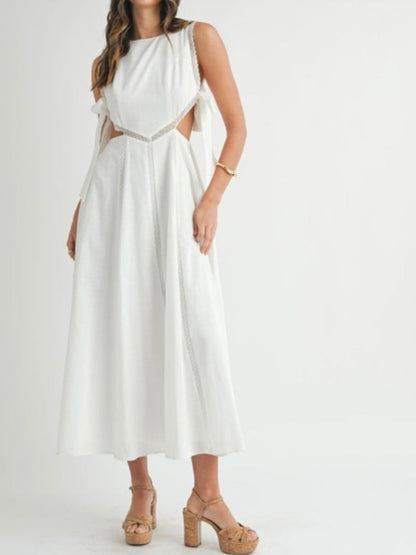 Lace-up patchwork dress