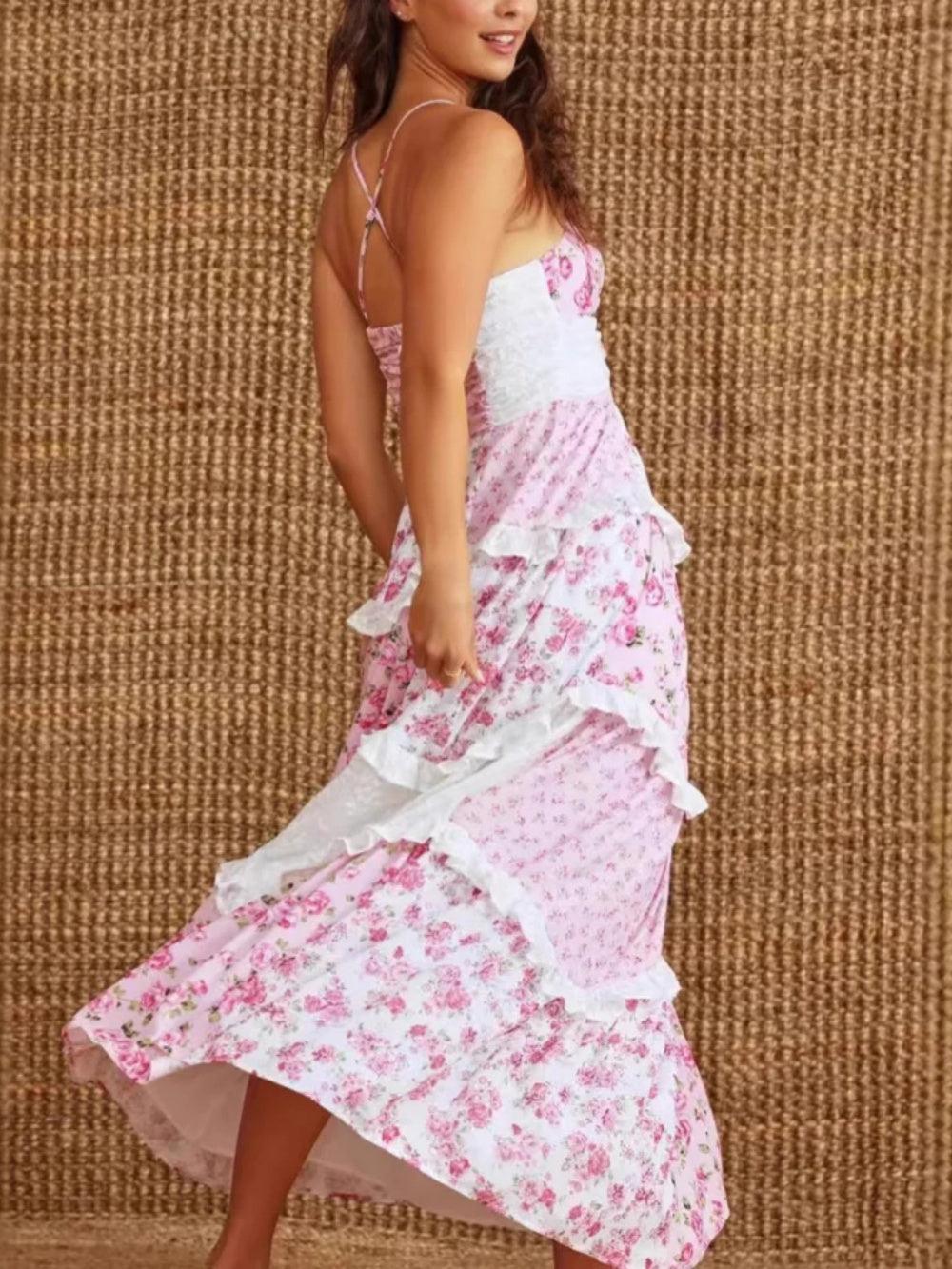 Floral patchwork maxi dress