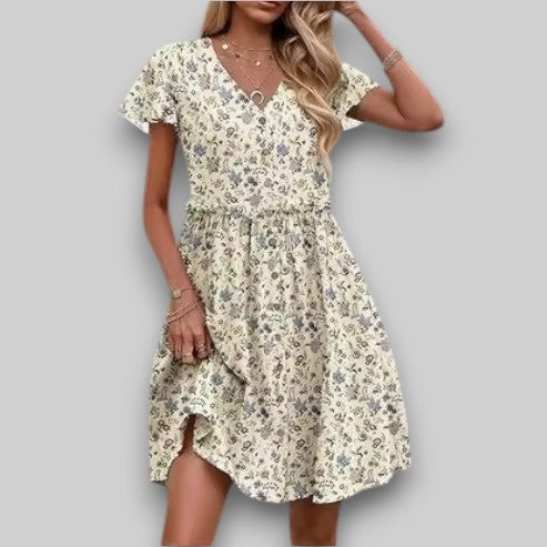 Lina – Summer Dress with Button Front and A-Line