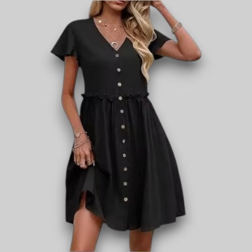 Lina – Summer Dress with Button Front and A-Line