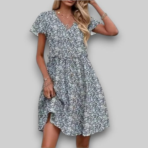Lina – Summer Dress with Button Front and A-Line