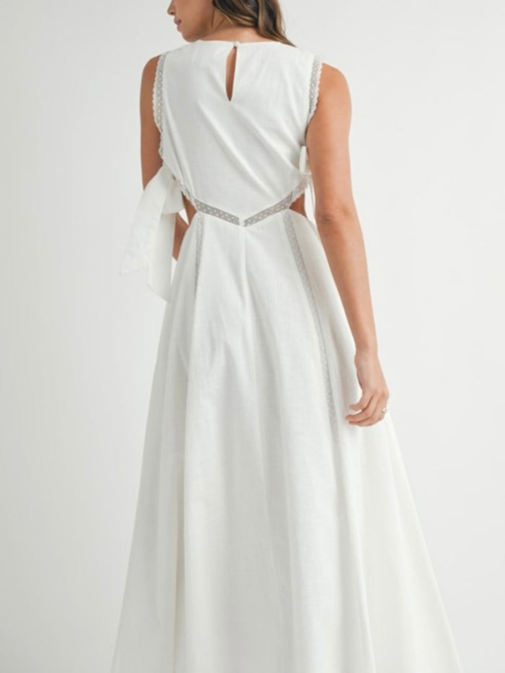 Lace-up patchwork dress