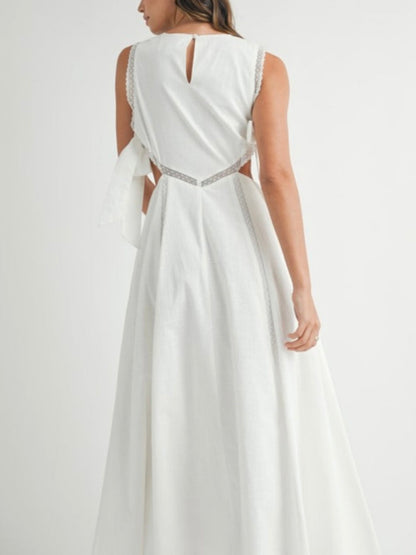 Lace-up patchwork dress