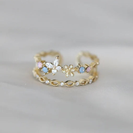 Vintage Flower Gold Ring