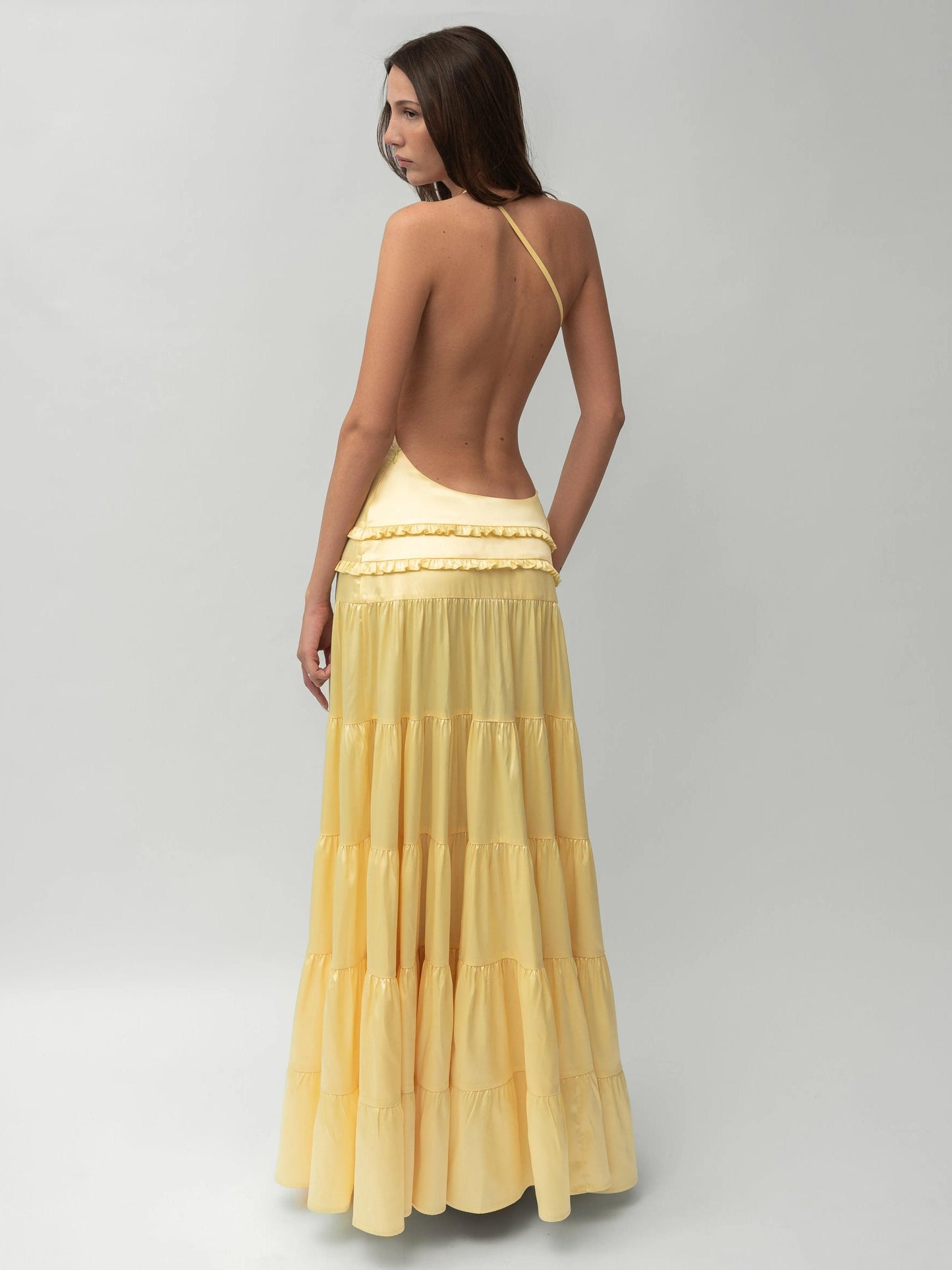 Backless One-Side Tie Maxi Dress