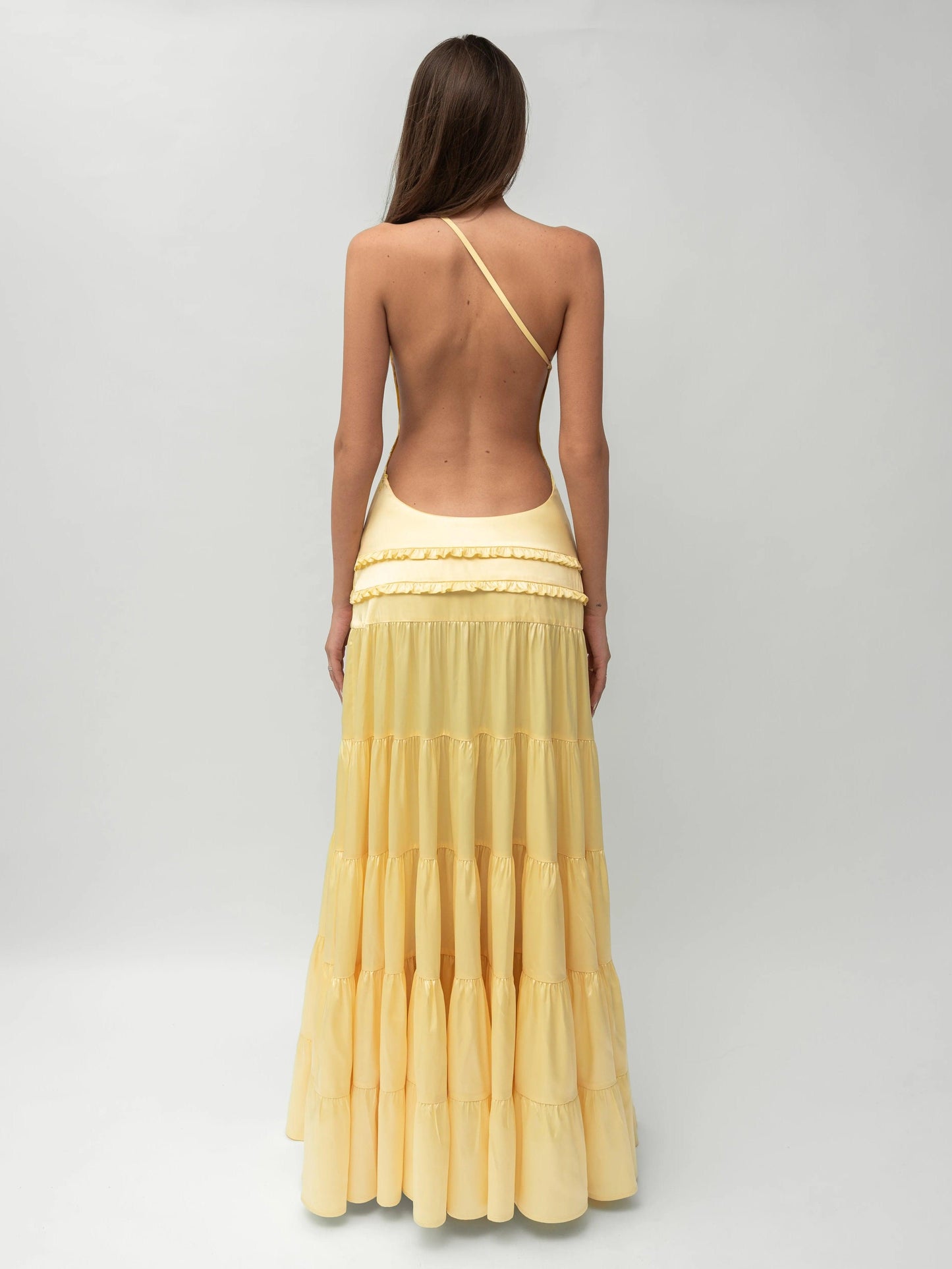 Backless One-Side Tie Maxi Dress