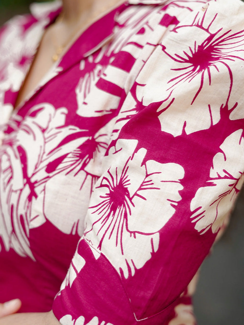 Lapel Floral Print Shirt Dress