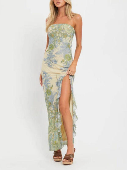 Floral Strapless Maxi Dress