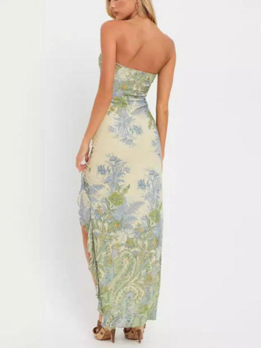 Floral Strapless Maxi Dress