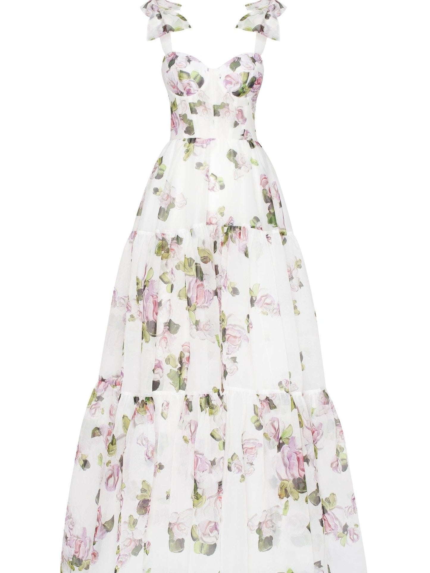 Tender Floral Maxi Tie-strap Dress