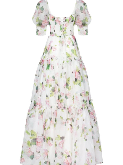 Voluminous Sheer Sleeves Dress